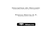 DISCIPLINA DE MERCADO - Banco Macro · 2019. 11. 8. · El Banco Central de la República Argentina ha establecido mediante el T.O.1 Disciplina de Mercado, una serie de requisitos