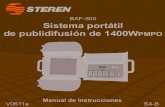 BAF-500 Sistema portátil de publidifusión de 1400WPMPO 500 with usb.pdf · 2016. 6. 3. · Sistema portátil de publidifusión de 1400WPMPO V0611a S4-B. 2. 3. BAF-500 Gracias ...