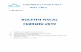 BOLETIN FISCAL FEBRERO 2019 - Almuina S.C.almuina.com.mx/boletines/BOLETIN-FEBRERO-2019.pdfde la Ley del ISR, a más tardar el 31 de diciembre del ejercicio posterior al que corresponda