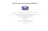 Universidad APEC...Universidad APEC Escuela de Graduados Informe Final de Maestría en Gerencia y Productividad “Evaluación de implementación de un CoffeShop Gourmet de café orgánico