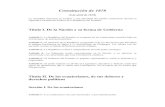 Constitución de 1878 · 2017. 6. 8. · Constitución de 1878 (6 de abril de 1878) La Asamblea Nacional en nombre y por autoridad del pueblo ecuatoriano decreta la siguiente Constitución