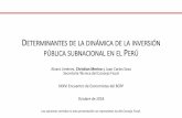 Presentación de PowerPoint · 2020. 1. 25. · DETERMINANTES DE LA DINÁMICA DE LA INVERSIÓN PÚBLICA SUBNACIONAL EN EL PERÚ Alvaro Jiménez, Christian Merino y Juan Carlos Sosa