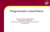 Programación Lineal Entera - Cartagena99...3 1. Programación Lineal Entera Problemasdeoptimización Se definen por unconjuntode restricciones y unafunción objetivo La función objetivo