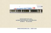 HOSPITAL UNIVERSITARIO DEL TAJO · 2017. 11. 30. · Hospital Universitario del Tajo. 7Memoria 2016 Servicio Madrileño de Salud CONSEJERÍA DE SANIDAD – COMUNIDAD DE MADRID Ubicación
