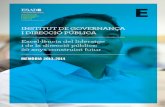 INSTITUT DE GOVERNANÇA I DIRECCIÓ PÚBLICA · 2015. 5. 28. · MeMòria 2013-2014 INSTITUT DE GOVERNANÇA I DIRECCIÓ PÚBLICA Excel·lència del lideratge i de la direcció pública:
