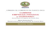 CUMBRE EMPRESA PRIVADA y GOBIERNO · 2015. 10. 17. · Cámara de Comercio de Puerto Rico Cumbre Empresa Privada y Gobierno Documento Temático - Mesa #1: Reestructuración de la