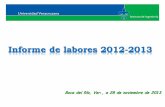 Informe de labores 2012-2013 - Universidad Veracruzana...conurbadas de Coatzacoalcos y Veracruz, para el desarrollo de Normas Técnicas para Diseño sísmico del estado de Veracruz.