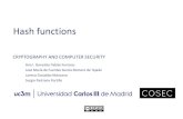 L9 Hash Functionsocw.uc3m.es/ingenieria-informatica/cryptography-and... · 2021. 7. 29. · Ana I. González-Tablas Ferreres, José M. de Fuentes García-Romero de Tejada, Lorena