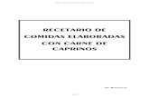RECETARIO DE COMIDAS ELABORADAS CON CARNE DE CAPRINOS · 2015. 9. 18. · RECETARIO DE COMIDAS ELABORADAS CON CARNE DE CAPRINOS Dr. Manuel Sucin. 6LWLR ... ensaladas, etc. Cazuela
