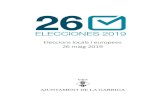 Eleccions locals i europees 26 maig 2019 · 2019. 6. 6. · Resultats electorals Pàgina: 1 La Garriga Data : 27/05/2019 Hora : 1:01:44 26/05/2019 Eleccions Municipals Vots vàlids
