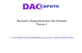Temario Organización del Estado - DAC Capote · 2019. 10. 3. · - Título V- De las relaciones entre el Gobierno y las Cortes- Art. 108 a 116 - Título VI - Del poder judicial-