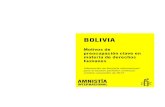 Bolivia: Motivos de preocupación clave en materia de …...Bolivia: Motivos de preocupación clave en materia de derechos humanos :Información de Amnistía Internacional para el