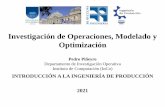Investigación de Operaciones, Modelado y Optimización