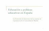 Educación y políticas educativas en España