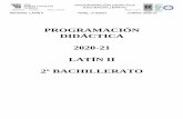 PROGRAMACIÓN DIDÁCTICA 2020-21 LATÍN II 2º BACHILLERATO