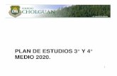 PLAN DE ESTUDIOS 3° Y 4° MEDIO 2020.