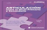 Articulación entre el Nivel Primario y Secundario ...
