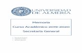 Memoria Curso Académico 2019-2020 Secretaría General