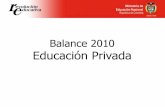 Balance 2010 Educación Privada - Ministerio de Educación ...