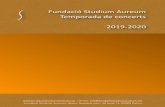 Fundació Studium Aureum Temporada de concerts 2019-2020