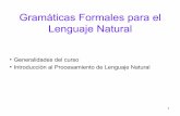 Gramáticas Formales para el Lenguaje Natural