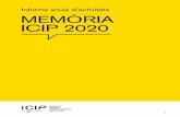 Informe anual d’activitats MEMÒRIA ICIP 2020