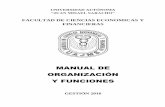 MANUAL DE ORGANIZACIÓN Y FUNCIONES - UAJMS