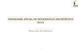 PROGRAMA ANUAL DE DESARROLLO ARCHIVÍSTICO 2019