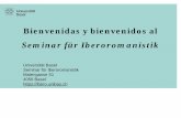 Bienvenidas y bienvenidos al Seminar für Iberoromanistik