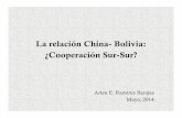 La relación China -Bolivia: ¿Cooperación Sur-Sur?