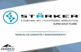 SUPER SOCO TC1900 MANUAL DE GARANTÍA Y MANTENIMIENTO
