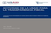 ACTIVIDAD DE LA USAID PARA LA TRANSPARENCIA FISCAL