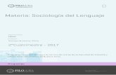 Materia: Sociología del Lenguaje
