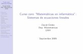 Curso cero ``Matemáticas en informática'': Sistemas de ...