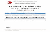 CONVOCATORIA CAS N°077 -2021-DREP- ADM.RR