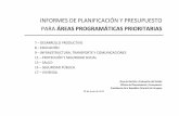INFORMES DE PLANIFICACIÓN Y PRESUPUESTO PARA ÁREAS ...