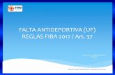 FALTA ANTIDEPORTIVA (UF) REGLAS FIBA 2017 / Art. 37