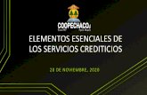 ELEMENTOS ESENCIALES DE LOS SERVICIOS CREDITICIOS