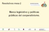 Marco legislativo y políticas públicas del cooperativismo.