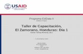 Taller de Capacitación, El Zamorano, Honduras: Día 1