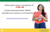 Credencial para llenar FAFSA (nombre de usuario y contraseña)