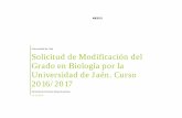 Universidad de Jaén Solicitud de Modificación del Grado en ...