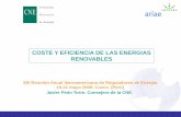 COSTE Y EFICIENCIA DE LAS ENERGIAS RENOVABLES