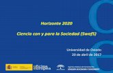 Horizonte 2020 Ciencia con y para la Sociedad (SwafS)