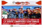 CHUQUISACA CELEBRA 212 AÑOS DE LA GESTA LIBERTARIA …
