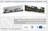 Hitos de la Historia del OAC – Museo Astronómico