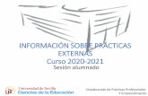 INFORMACIÓN SOBRE PRÁCTICAS EXTERNAS Curso 2020-2021 - …