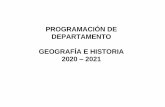 PROGRAMACIÓN DE DEPARTAMENTO GEOGRAFÍA E HISTORIA