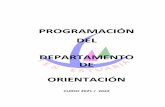 PROGRAMACIÓN DEL DEPARTAMENTO DE ORIENTACIÓN