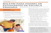 BOLETÍN PARA PADRES DE ESTUDIANTES DE ESCUELA PRIMARIA